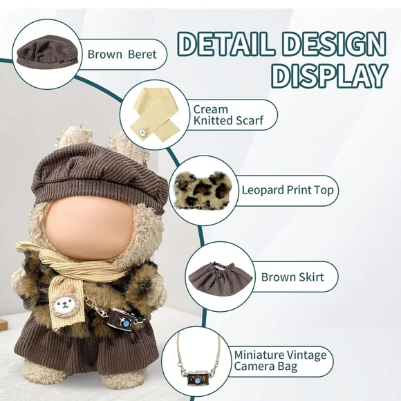 Labubu Brown Outfit and Accessories - Picture 2 of 2